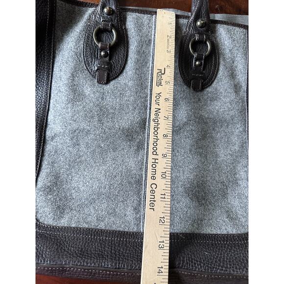 Banana Republic Chatham XL Leather Tote Shopper Purse Overnight Nomad Bag gray - Picture 6 of 16